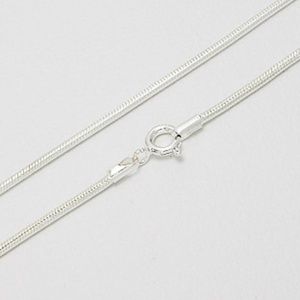 Sterling Silver 2MM Solid Round Snake Necklace